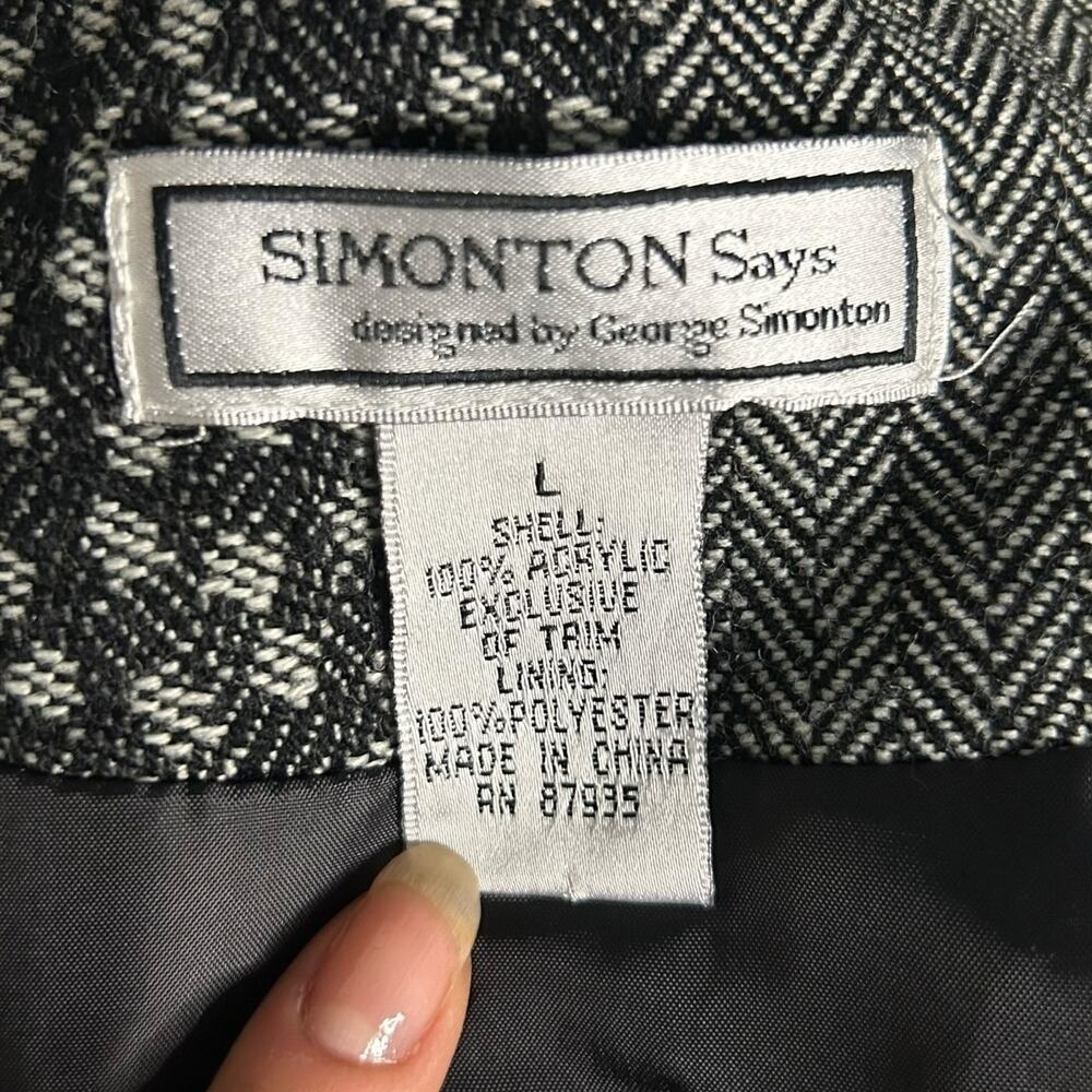 Vintage Black And Gray Patchwork Patterned Blazer… - image 7